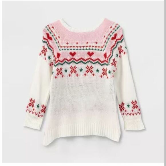 Nwt Toddler Girls' Star Wars Baby Yoda Christmas Ugly Pullover Sweater - Beige - Picture 2 of 8